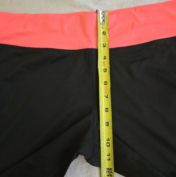 Danskin Now Dri More Black Capris Neon Coral Pink Accents Cropped Legging EB2 - Picture 7 of 9
